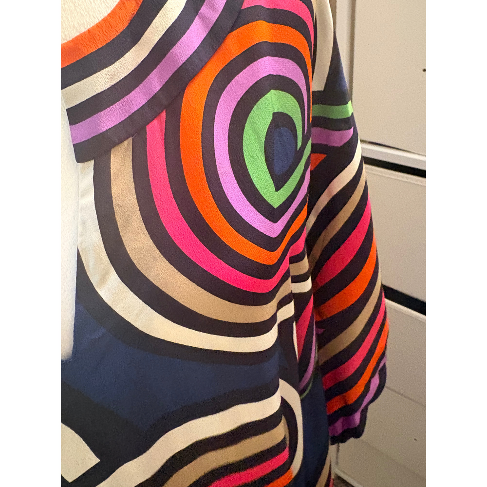 Trina Turk Multicolor Swirl Print Kaftan silk in Blue - Picture 5 of 6